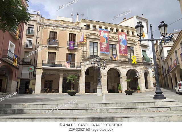 Village of Falset, El Priorat, Tarragona province, Catalonia, Spain on September 12, 2018 The city hall
