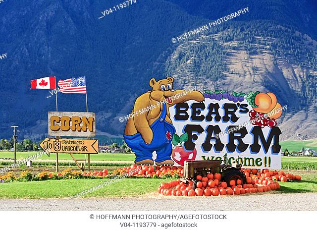 Sign to Bear's Farm near Keremeos, British Columbia, Canada