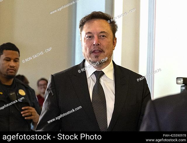 Elon Musk, Chief Executive Officer, Tesla, SpaceX and X (previously known as Twitter) arrives for the United States Senate Bipartisan Artificial Intelligence...