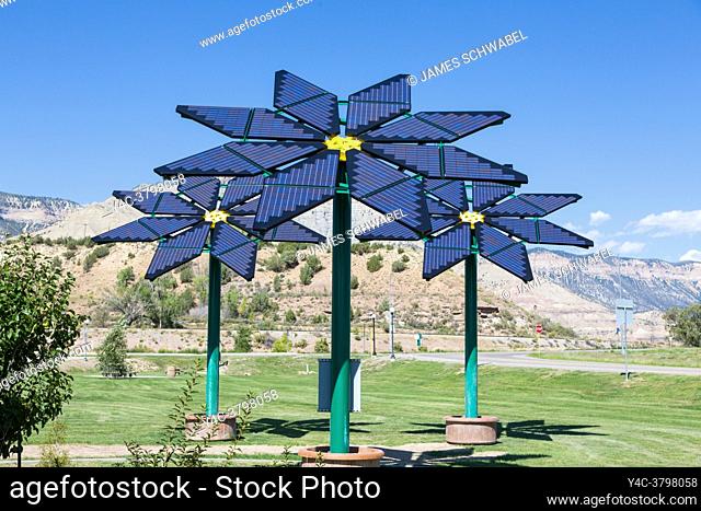 Flower shaped solar panels in Colorado
