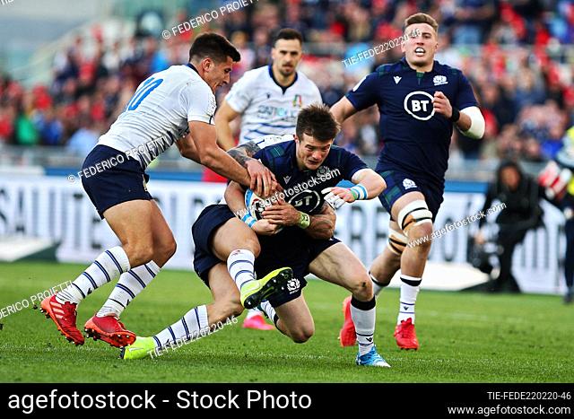 Players George Horn and Tommaso Allan during the match Italy v Scotland, Rome, ITALY-22-02-2020