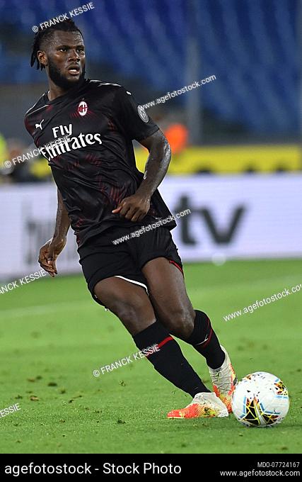Milan football player Franck Kessie during the match Lazio-Milan in the Olympic staium. Rome (Italy), July 4th, 2020