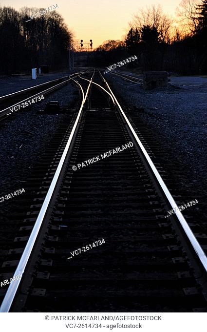 Converging Railroad Lines-Enon Valley, PA, USA