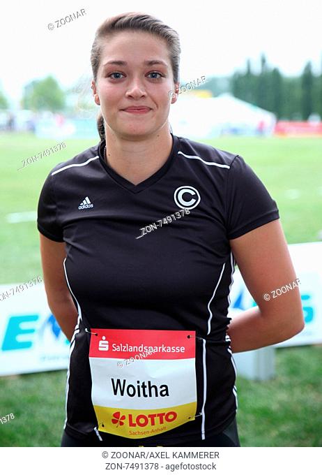 Hammerwerferin Charlene Woitha beim 10. Solecup Leichtathletik 26.06.2015 in Schönebeck/Elbe