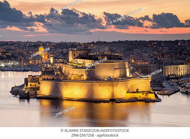 Before dawn at fort Saint Angelo, Malta