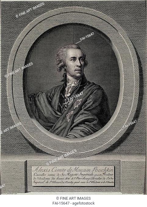 Portrait of Count Aleksei Ivanovich Musin-Pushkin (1744-1817). Klauber, Ignaz Sebastian (1753-1817). Etching. Classicism. 1798. State Hermitage, St