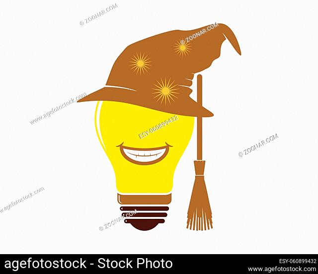 Witch idea with light bulb shape