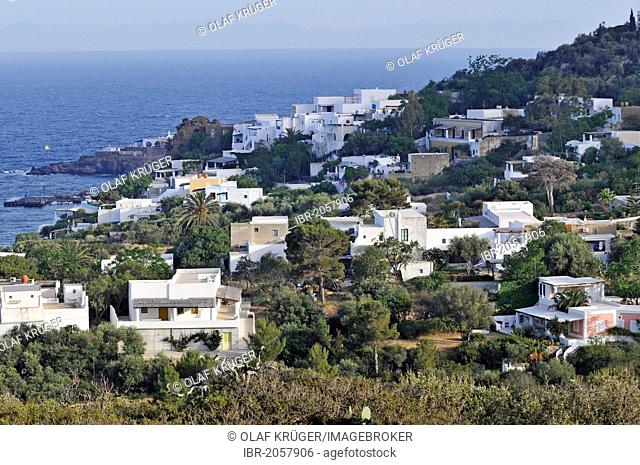 Houses on Panarea Island, Aeolian Islands or Lipari Islands, Sicily, Southern Italy, Italy, Europe