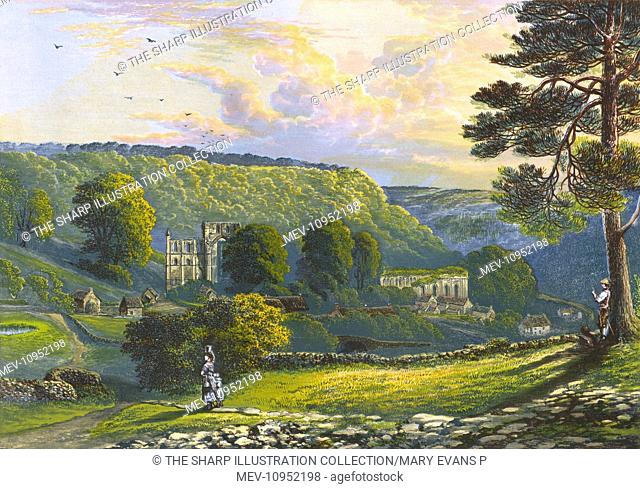 View of the ruins of Rievaulx Abbey (Cistercian), near Helmsley, North Yorkshire