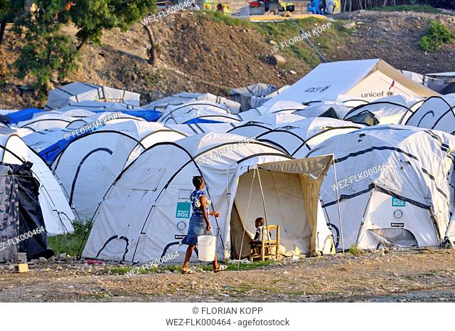 Haiti, Port-au-Prince, Camp for earthquake victims in Croix-de--Bouquet