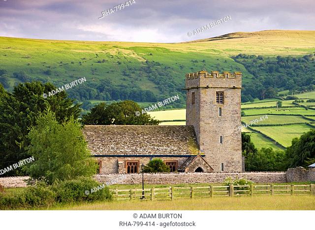 Llanhamlach church near Brecon in the Brecon Beacons National Park, Powys, Wales, United Kingdom, Europe