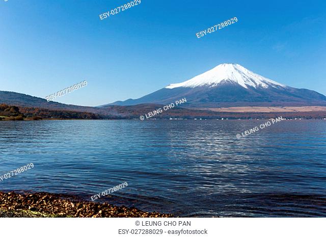 Lake Yamanashi and Mount Fuji in Japan