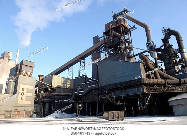 Blast furnace which turns coal into coke at SSAB Swedish Steel AB sheet steel in Luleå, it all starts with cooking imported coal to make coke in the coking...