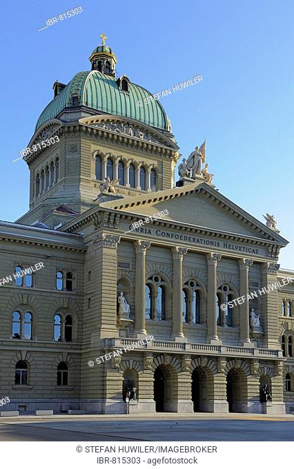 Bundeshaus or Federal Palace of Switzerland in Bern, capital of Switzerland, Europe