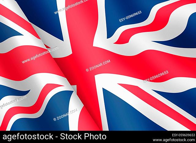 A UK Union Jack GB waving flag illustration wind ripple