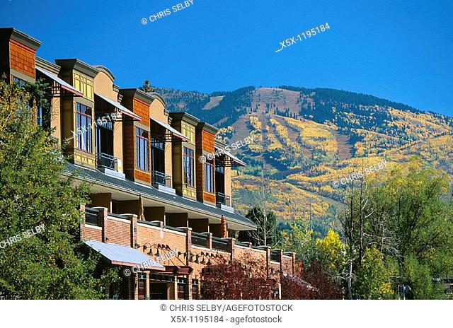 Townhomes in downtown Steamboat Springs, Colorado, USA