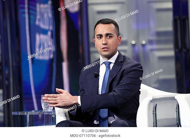 Italian politician Luigi di Maio during Porta a Porta tv show. Rome, May 23th, 2019