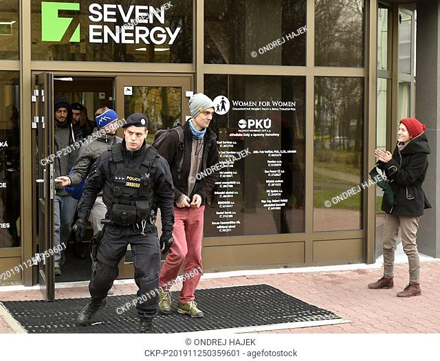 Activists from the Limity jsme my (We Are the Limits) movement entered the Severni energeticka mining company's seat in Most, Czech Republic, on November 25