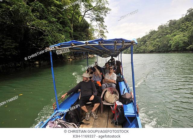 ferryboat to reach the villages of Ba Be Lake, Bac Kan province, Northern Vietnam, southeast asia