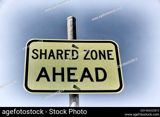 in australia  the sign of shared zone ahead concept of safety in the empty sky