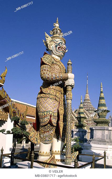Thailand, Bangkok, wade Phra Kaeo, Temples, pagodas, Wächterdämon  Asia, southeast Asia, wade Phra Keo, Grand Palace,  Palace city, temple installation