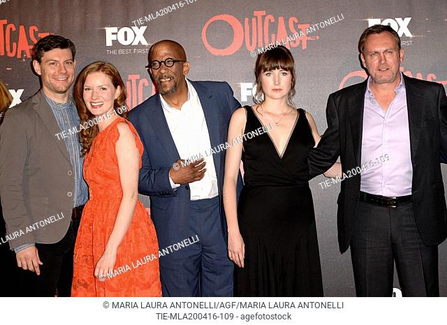 Patrick Fugit, Wrenn Schmidt, Reg E. Cathey, Kate Lyn Sheil, Philip Glenister during the red carpet for the international preview of tv series Outcast produced...
