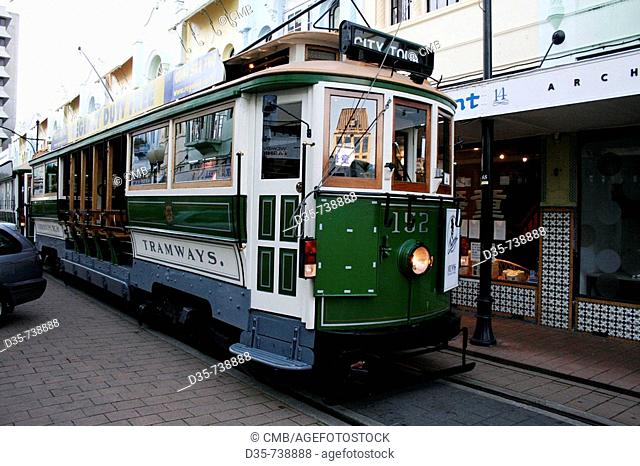 Tram in Christchurch, Canterbury, East Coast, South Island, New Zealand