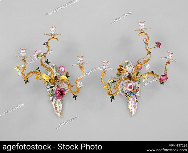 Pair of wall lights. Manufactory: Royal Porcelain Manufactory, Berlin (German, founded 1763); Date: ca. 1765-68; Culture: German