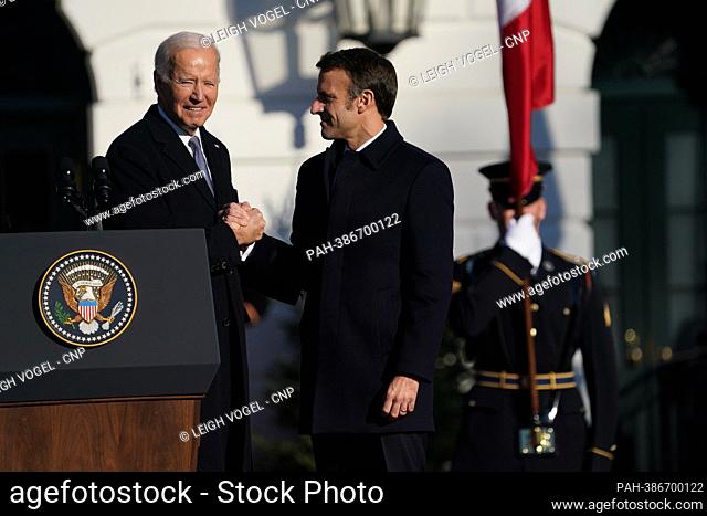 United States President Joe Biden and first lady Dr. Jill Biden host a State Arrival ceremony honoring President Emmanuel Macron and Brigitte Macron of France...