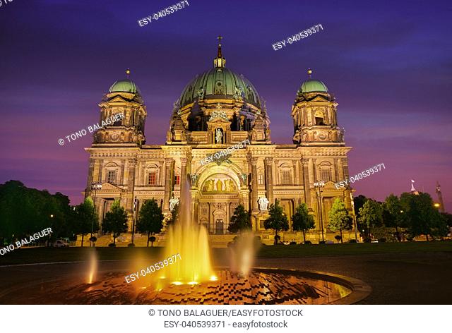 Berlin Cathedral Berliner Dom at sunset in Germany