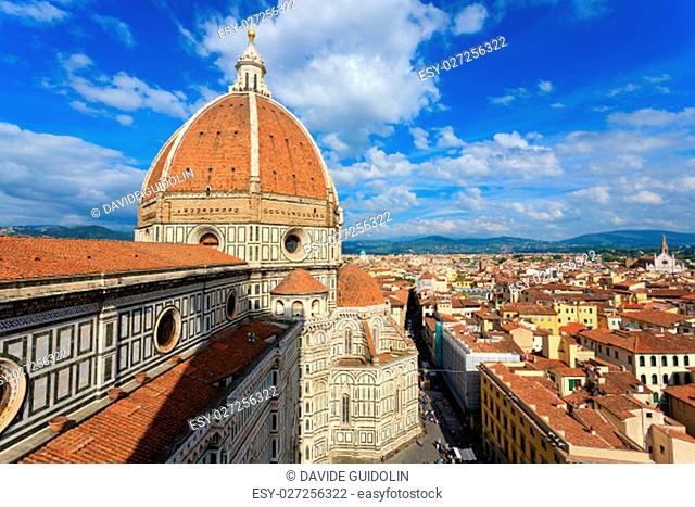 Florence Cathedral from Giotto's bell tower, Italian panorama