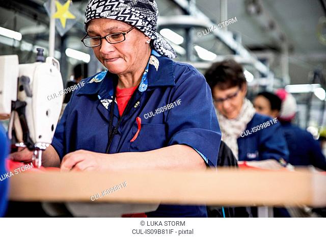 Seamstresses working in factory, Cape Town, South Africa