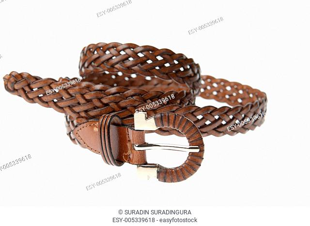 Brown belt isolated on white background