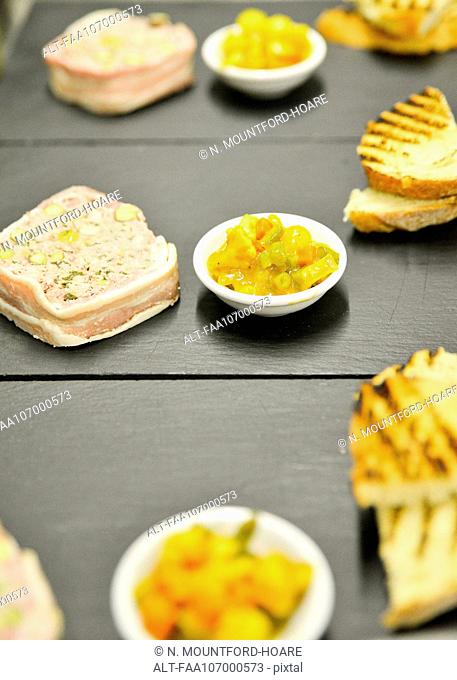 Appetizers prepared in commercial kitchen