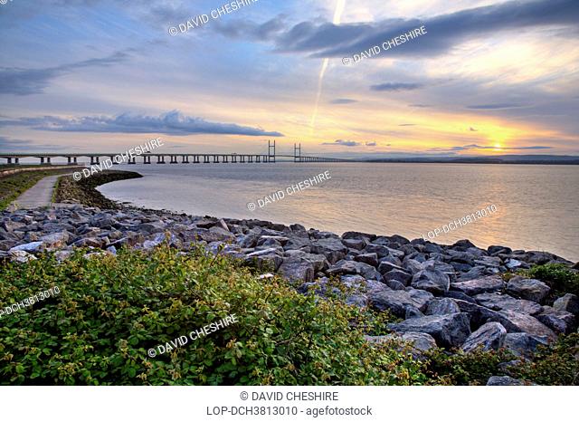 England, North Somerset, Bristol. Second river Severn crossing between South East Wales and Gloucestershire in England