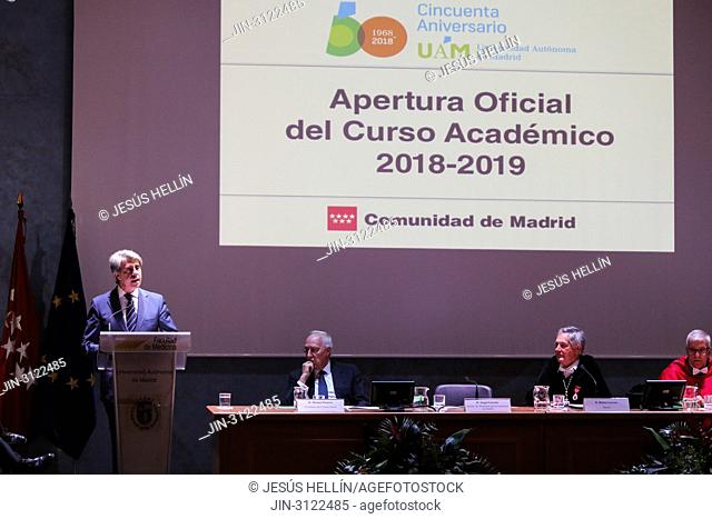 September 7, 2018 - Madrid, Spain - The president of the Community of Madrid, Ángel Garrido, accompanied by the Minister of Education and Research