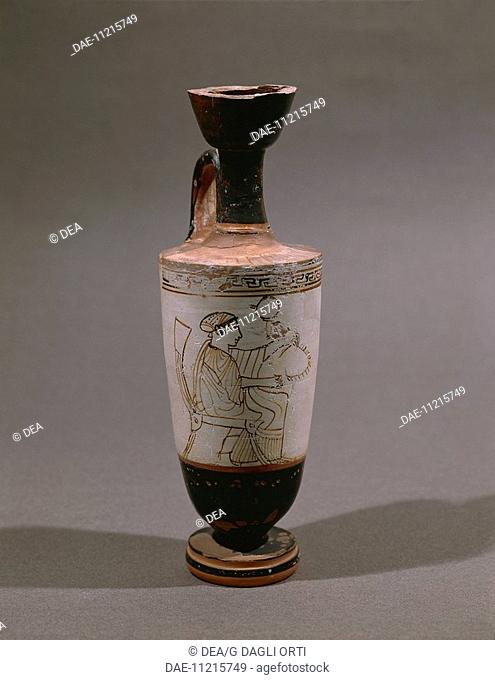Lekythos attributed to Tymbos Painter (475-428 b.C.), Attic Art, Greece