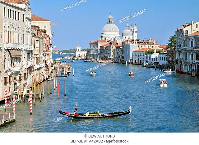 Gorgeous view of the Grand Canal and Basilica Santa Maria della Salute Venice Italy