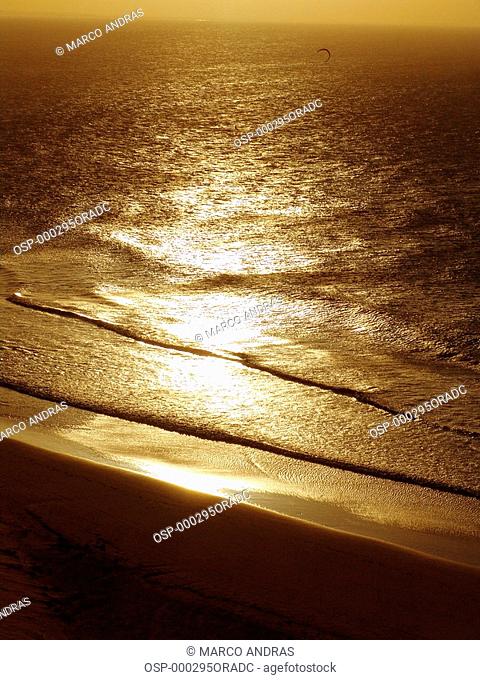 sunset solar rays at ceara sea