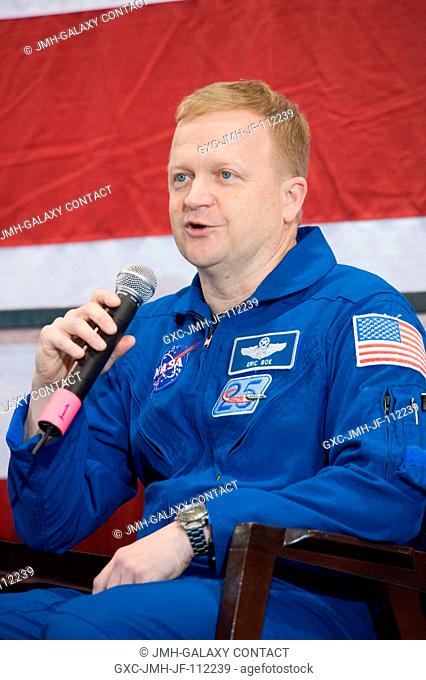 NASA astronaut Eric Boe, STS-133 pilot, is pictured during the STS-133 crew return ceremony on March 10, 2011 at Ellington Field near NASA's Johnson Space...