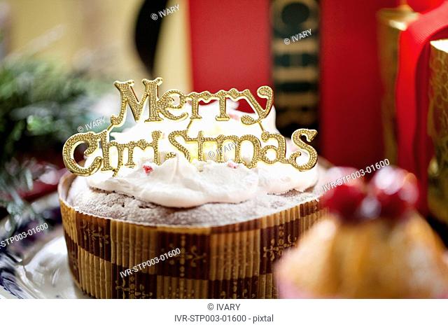 Decorative Cake With Merry Christmas