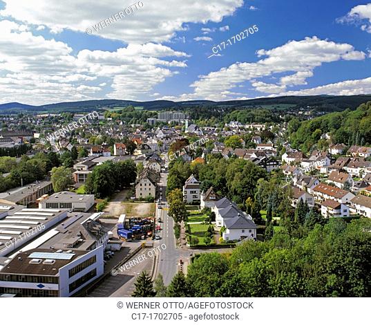 Germany, Attendorn, nature reserve Ebbegebirge, Sauerland, Westphalia, North Rhine-Westphalia, NRW, panorama of the city