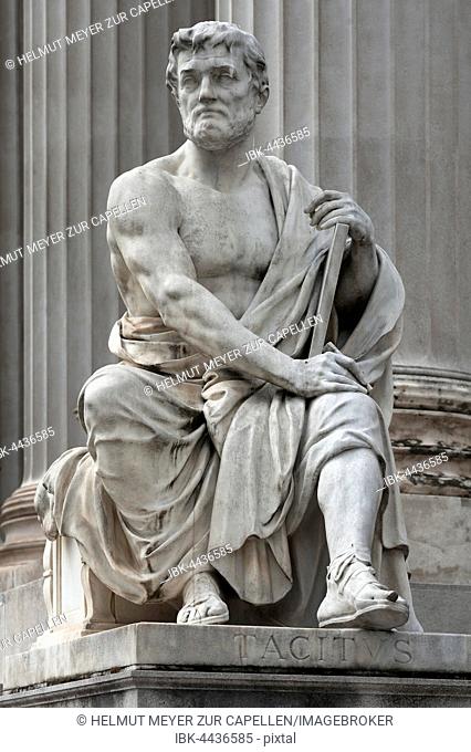 Statue of Tacitus, 19th century, in front of Parliament, Vienna, Austria