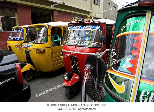 Peru. Ica department. Ica city. Motorcycle Taxi. Cholo-Taxi
