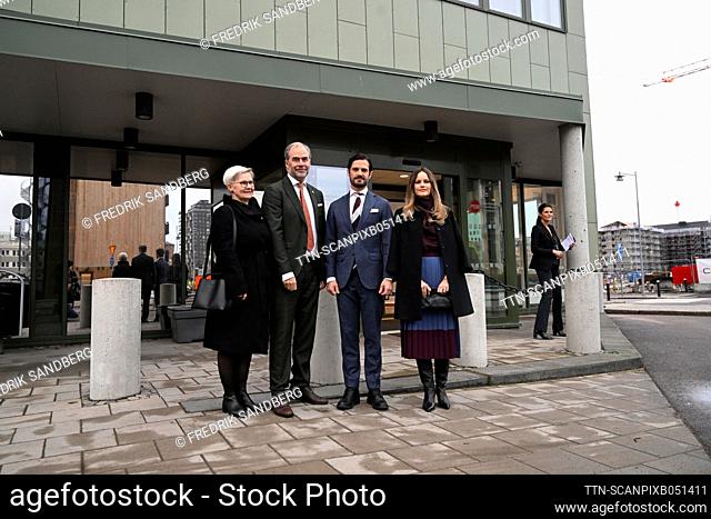 Prince Carl Philip and Princess Sofia together with the Country Governor Georg André and his wife Maria Andrén during their visit at The Swedish Civil...