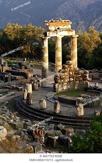 Greece, Phocis, Delphi, site listed as World Heritage by UNESCO, tholos of Marmaria