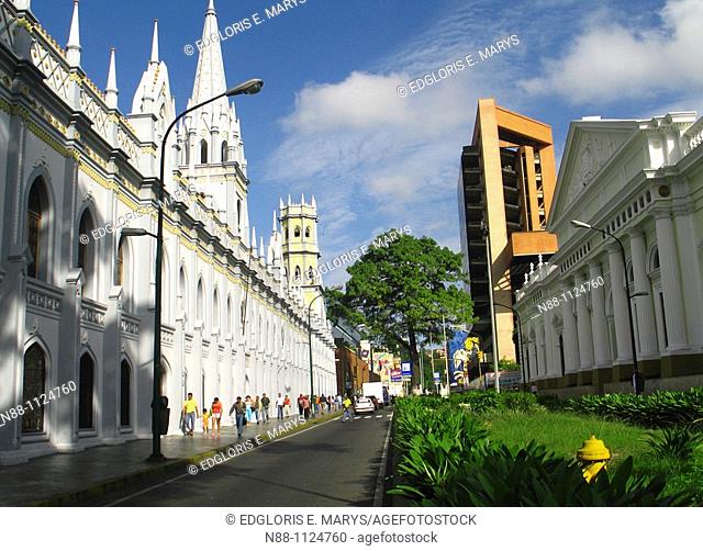 Panoramic of the Historic Centre, Caracas, Venezuela with a view of the Academic Palace and Capitol building