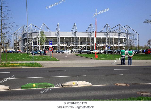 sports, football, Bundesliga, 2008/2009, Borussia Moenchengladbach versus VfL Wolfsburg 1:2, stadium Borussia Park in Moenchengladbach, stadium view