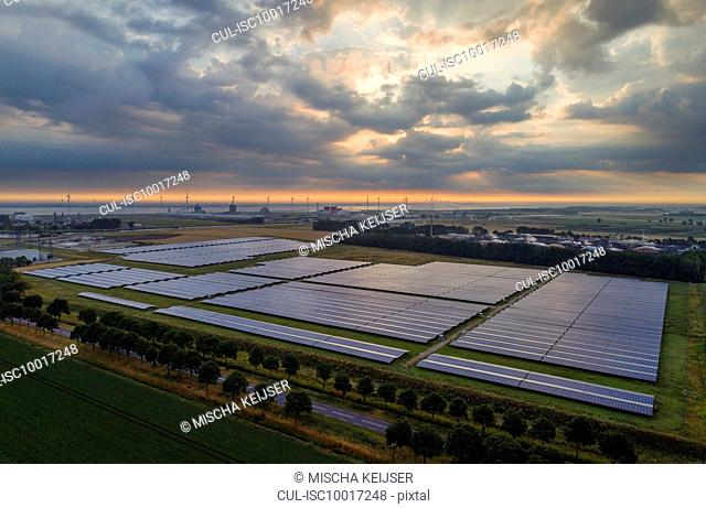 Large solar farms, Andijk, Noord-Holland, Netherlands