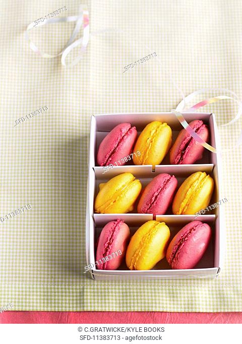 Macaroons in a gift box